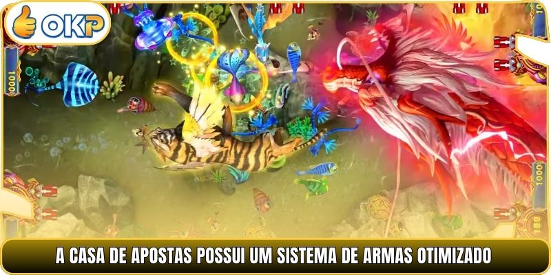 A casa de apostas possui um sistema de armas otimizado